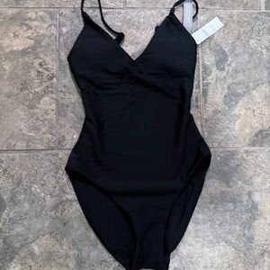 NWT J.Crew Lana one-piece in Classic Sculpt in Black—Size 0